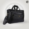 Picture of HAMMONDS FLYCATCHER Laptop Bag -Genuine Leather Laptop Office/Casual Bag for Men with Trolley Straps, Carry Handles with Adjustable Strap -Black -Fits up to 16-Inch Laptop/MacBook- 1 Year Warranty