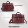 Picture of HAMMONDS FLYCATCHER Laptop Bag for Men - Genuine Leather Office Bag with Multiple Compartments - Fits 14/15.6/16 Inch Laptop Bag - Messenger and Shoulder Bag for Travel - Water Resistant - Rich Brown