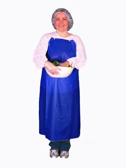 Picture of Mcr Safety 6 Mil Blue Vinyl Apron Sewn Edge 35 Part# - O63S4