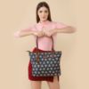 Picture of THE CLOWNFISH Percy Printed Handicraft Fabric Handbag for Women Office Bag Ladies Shoulder Bag Tote For Women College Girls (Dark Grey)