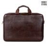 Picture of The Clownfish Icon Faux Leather 15.6 inch Laptop Messenger Bag Briefcase (Dark Brown)