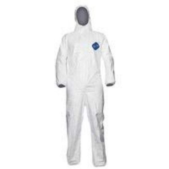 Picture of Dupont Tyvek Xpert Coverall W/Hood Cat  3 Type 5/6 Part# - Ty198Swhlg0025La