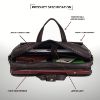 Picture of WildHorn Leather 15.5 Inch Laptop Messenger Bag for Men I Padded Laptop Compartment I Carry Handles with Adjustable Strap I Extra Zip Compartments I Dimension : L-15.5 Inch W-4 Inch H-11 Inch, Brown