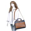 Picture of K London Leatherite 15.6 Inches Tan Unisex Bag Cross Over Shoulder Messenger Bag with Laptop Compartment (2103_tan_blu)