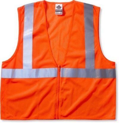 Picture of Ergodyne Economy Vest Class Ii Mesh Zipper Orange 4Xl/5Xl Part# - 21049