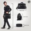 Picture of HAMMONDS FLYCATCHER Laptop Bag for Men - Genuine Leather Shoulder Bag for Office and Travel, Black, Fits upto 16" Laptop, Water Resistant, Multiple Compartments, Messenger bags with Trolley Strap