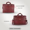 Picture of HAMMONDS FLYCATCHER Genuine Leather Laptop Bag for Men/Office Bag for Men, Brown | Fits Upto 16" Laptop/MacBook| Bag with Shoulder Straps | Laptop Messenger Bag/Leather Bag for Men with Trolley Strap