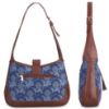 Picture of THE CLOWNFISH Samantha Tapestry & Faux Leather Handbag for Women Office Bag Ladies Shoulder Bag Tote For Women College Girls (Blue-Floral)