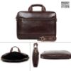 Picture of The Clownfish Biz Faux Leather 15.6 inch Laptop Messenger Bag Briefcase (Dark Brown)