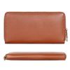 Picture of The Clownfish Monalisa Collection Genuine Leather Womens Wallet Clutch Ladies Purse with Multiple Card Slots & Metal Zip Around Closure (Tan)