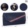 Picture of THE CLOWNFISH Ivana Series Womens Wallet Clutch Ladies Purse Sling Bag with multiple card slots (Navy Blue)