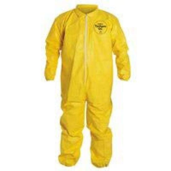 Picture of Dupont Yellow Tychem Qc Coverall Zip Frt Elas Ankle/Wri Part# - D13480156