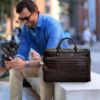 Picture of eske Ollie Genuine Leather 16" Laptop/Macbook Bag for Men | Office Bag | Briefcase | Laptop Messenger Bag with Shoulder Straps
