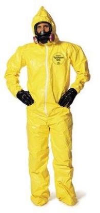 Picture of Dupont Yellow Tychem Qc Coverall Zip Front Att Socks Xl Part# - D13396614