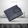 Picture of HAMMONDS FLYCATCHER Genuine Leather Wallet for Men, Prussian Blue - RFID Protected Bi-Fold Money Wallets -Mens Wallet with 6 Card Slots -Loop to Lock Snap Button Men Purse - Gift for Him Any Occasion