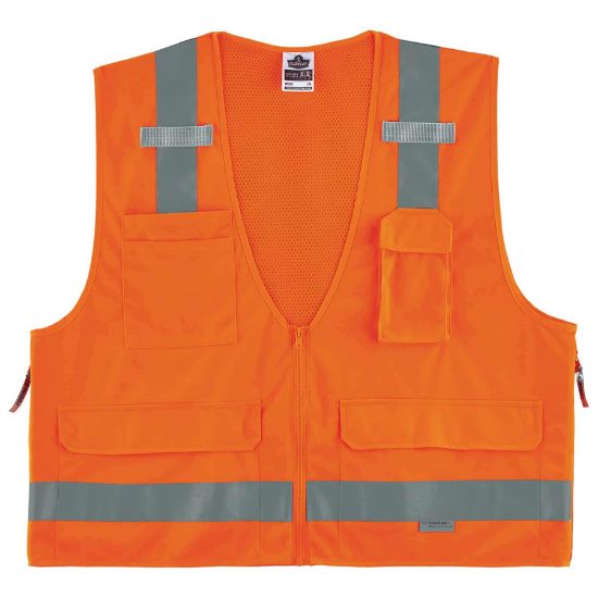 Picture of Ergodyne Glowear 8250Z Class 2 Surveyor Vest Orange 2-3Xl Part# - 21417