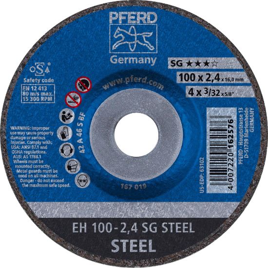 Picture of Pferd 4X3/32X5/8 T27 Cut-Off Whl A46 S Sg Part# - 63102