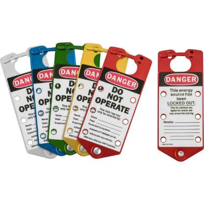 Picture of Brady® Labeled Lockout Hasps Mixed Colors Part# - 65967