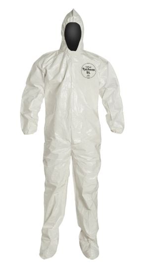 Picture of Dupont Tychem Coveralls Zip Frtatt. Hood Boots Ela Wrt Part# - D13396817