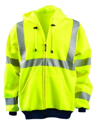 Picture of Occunomix L Occulux Hood Sweatshirt: Yellow Part# - Lux-Swt3Hz-Yl