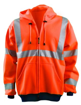 Picture of Occunomix S Occulux Hood Sweatshirt: Orange Part# - Lux-Swt3Hz-Os