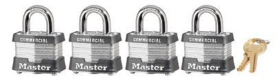 Picture of Master Lock® 4 Pin Tumbler Safety Padlock Set (4 Locks) Diffe Part# - 3Qcom