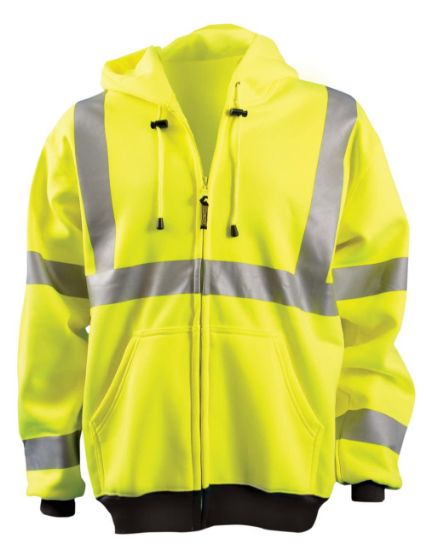 Picture of Occunomix 3X Occulux Hood Sweatshirt: Yellow Part# - Lux-Swt3Hz-Y3X