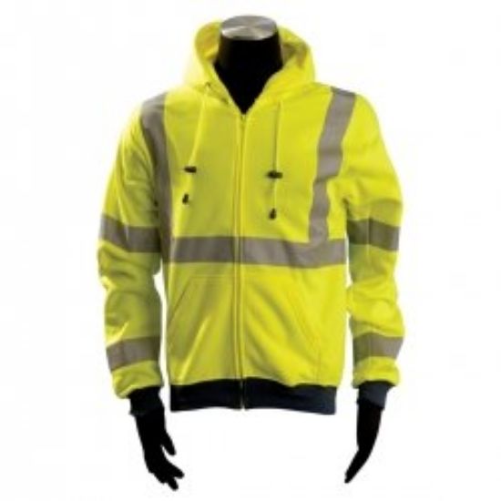 Picture of Occunomix 5X Occulux Hood Sweatshirt: Yellow Part# - Lux-Swt3Hz-Y5X