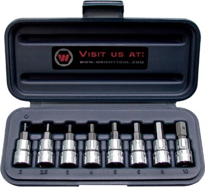 Picture of Wright Tool 9Pc. Hex Bit Socket Set3/8" & 1/2" Drs. Part# - 360