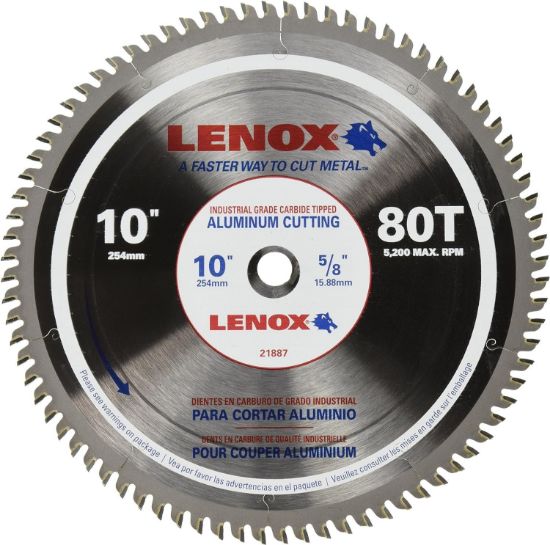 Picture of Lenox® Circular Saw Al100080Ct10"X 80 Aluminum Part# - 21887Al100080Ct