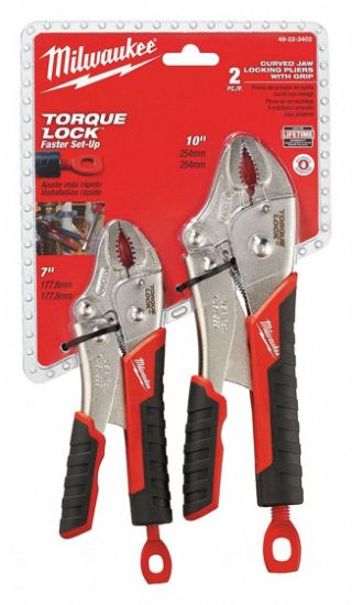 Picture of Milwaukee® Tool 2Pc Torque Lock Curved Jaw Locking Pliers Set Part# - 48-22-3402