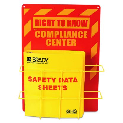 Picture of Brady® Ghs Center  20In H X 14In W X 4.5In D  Yellow/Rd Part# - 121370