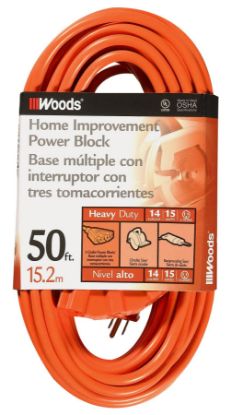 Picture of Woods Wire 14G 3Conductor 50' Sjtwcord Orange Power Block Part# - 826