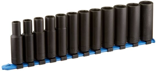 Picture of Wright Tool 12Pc 1/2Dr Deep Metric Impact Socket Set W/Tray Part# - 461