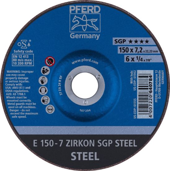 Picture of Pferd 6 X 1/4 X 7/8 T27 Gw Za24 R Sgp Part# - 61555