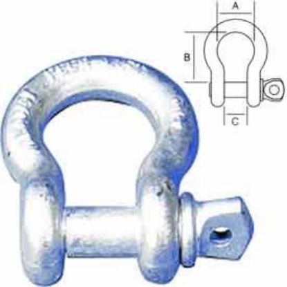 Picture of Peerless 1-1/8" Anchor Shackle W/Screw  63035 Pin Hot Gal Part# - 8058005