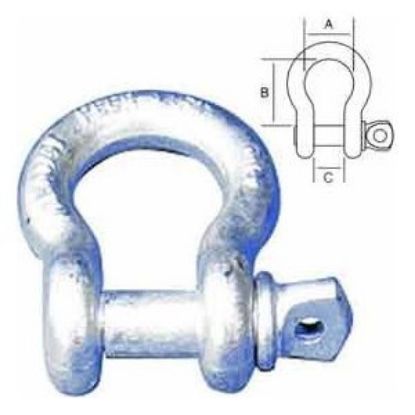 Picture of Peerless 1-1/4" Anchor Shackle W/Screw  63036 Pin Hot Gal Part# - 8059005