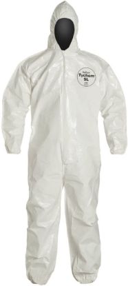 Picture of Dupont Tychem Sl Coverall Zip Ft Hd Elas Wrt/Ank Bound Part# - D13485041