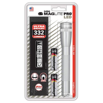 Picture of Mag-Lite Mini Maglite Led 2 Cellaa Pro Flashlight Silver Part# - Sp2P10H