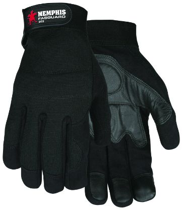 Picture of Mcr Safety Large Fasguard Glove Amara Leather Palm Blk Grai Part# - 903L