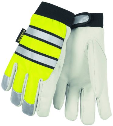 Picture of Mcr Safety Large Hi Vis Luminator Glove Grain Goat Hide Part# - 968L