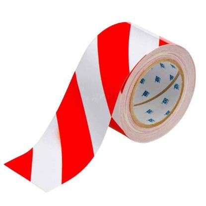 Picture of Brady® Floor Marking Tape - 3Inred/White Toughstripe Part# - 104348