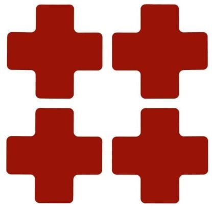 Picture of Brady® 2 In X 5 In B514 Red Floor Crosses 20/Pkg Part# - 104466