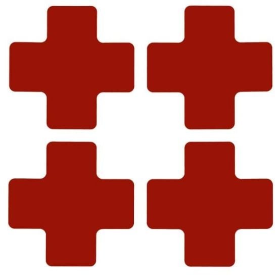 Picture of Brady® 2 In X 5 In B514 Red Floor Crosses 20/Pkg Part# - 104466