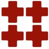 Picture of Brady® 2 In X 5 In B514 Red Floor Crosses 20/Pkg Part# - 104466