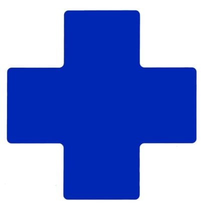 Picture of Brady® 3 In X 8 In B514 Blue Floor Crosses 20/Pkg Part# - 104474