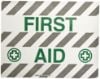 Picture of Brady® 14 In X18 In B534Fs Gn/Bk//Wt First Aid W/Sym Part# - 104491