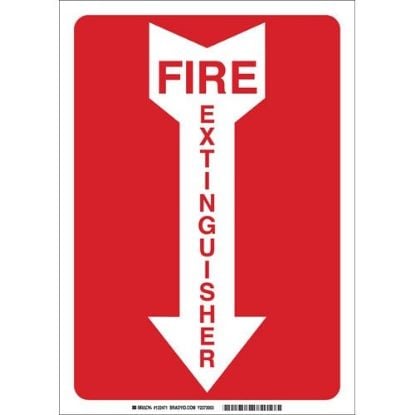 Picture of Brady® Fire Extinguisher W/Downarrow Sign  Aluminum Part# - 43295