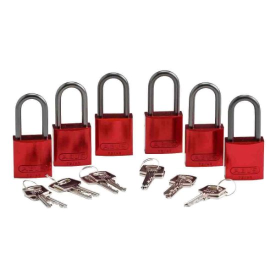 Picture of Brady® Abus Aluminum Padlock 1.5" Kd Red Part# - 51370