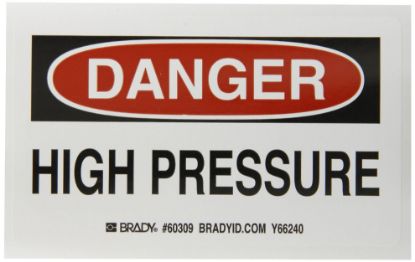 Picture of Brady® 3"X5" Danger High Pressure Gas Cylinder Label Part# - 60309